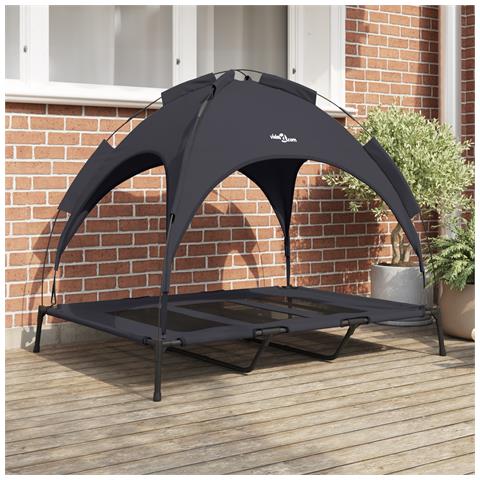 Letto Rialzato per Cani con Copertura Rimovibile Nero XL Acciaio - Foto 2