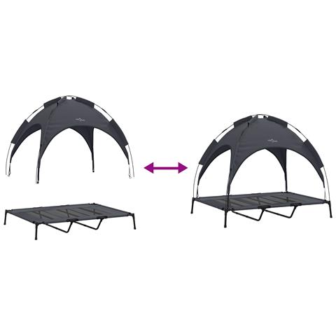 Letto Rialzato per Cani con Copertura Rimovibile Nero XL Acciaio - Foto 9