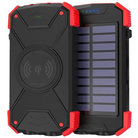 ALTPB10WIRLSOLAR batteria portatile 10000 mAh Carica wireless Nero, Rosso - Foto 1
