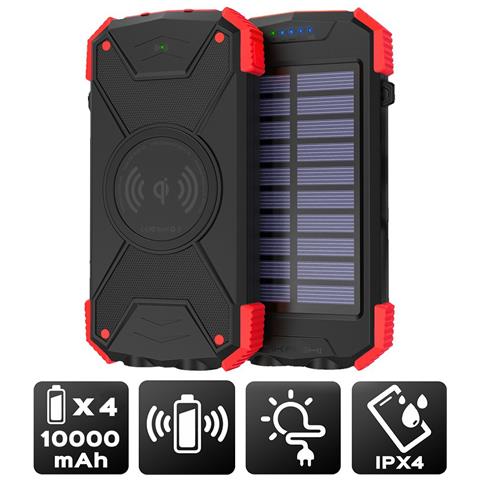 ALTPB10WIRLSOLAR batteria portatile 10000 mAh Carica wireless Nero, Rosso - Foto 10