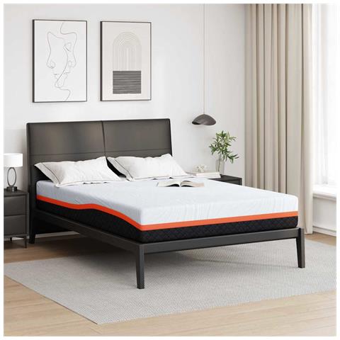 Materasso Bianco e Grigio 140 x 190 cm Schiuma - Foto 2