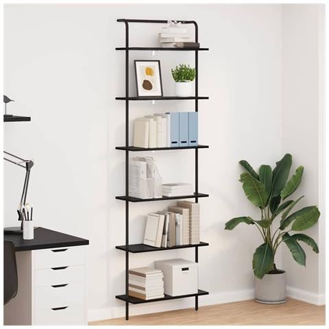 Libreria Rovere nero 60 x 24 x 203 cm Legno multistrato - Foto 2