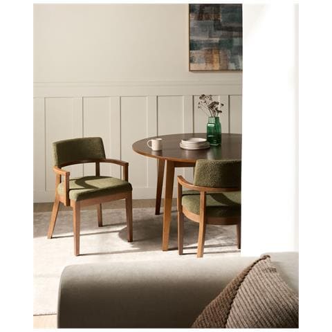 Set Di 2 Sedie Da Pranzo Dalbo Bouclé Marrone Scuro /verde - Foto 1