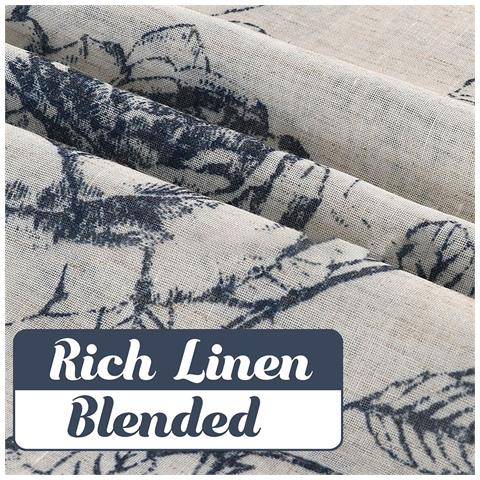 Set Di 2 Tende A Occhielli Con Stampa Effetto Lino - Semi-oscuranti, Design Moderno Xxl - Foto 7