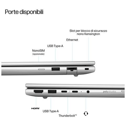 EliteBook 6 G1i AI Intel Core Ultra 5 235U Computer portatile 40,6 cm (16") WUXGA 16 GB DDR5-SDRAM 512 GB SSD Wi-Fi 6E (802.11ax) Windows 11 Pro AI PC Argento - Foto 1