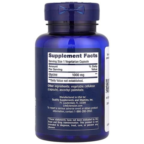 Glicina 1000 Mg 100 Capsule Vegetariane Life Extension - Foto 2