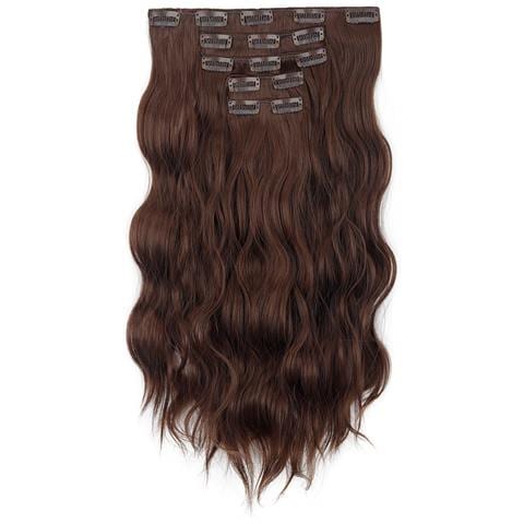 Extension Capelli Ondulate Lunghe Con Clip - Parrucca Nera In Fibra Ad Alta Temperatura - Foto 2