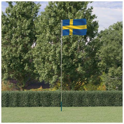 Asta e Bandiera Svezia 5,55 m Alluminio - Foto 2