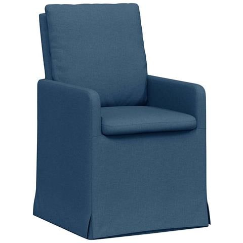 Sedie da pranzo 2 pcs Blu 57 x 67 x 98 cm Tessuto - Foto 1