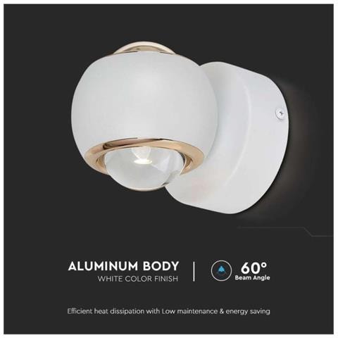 Lampada LED Da Muro 10W con Doppio Fascio Luminoso Colore Bianco 3000K, colore Bianco - Foto 4