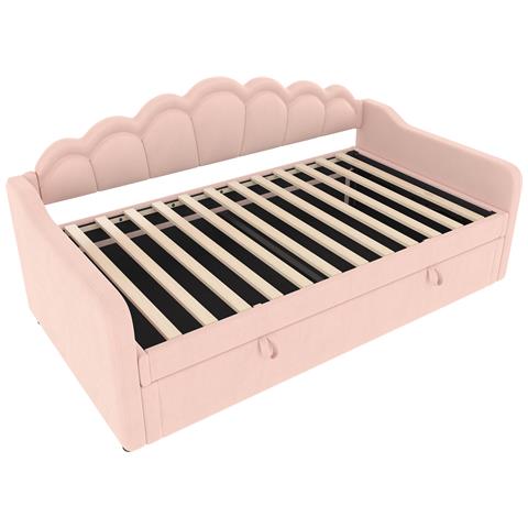 Letto Divano In Velluto Con Onda, Led E Stoccaggio A Sollevamento Idraulico - Foto 3