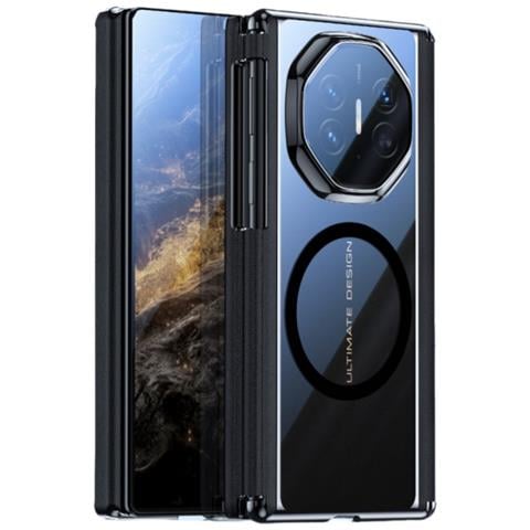 Custodia Magnetica Nera Con Retro In Vetro Trasparente Compatibile Con Huawei Mate Xts - Foto 1