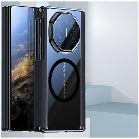 Custodia Magnetica Nera Con Retro In Vetro Trasparente Compatibile Con Huawei Mate Xts - Foto 5