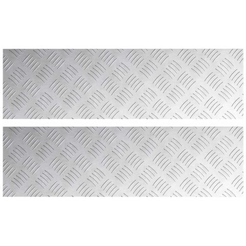 Dischi Quadrati 2 pcs Argento 70 x 20 cm Alluminio - Foto 1