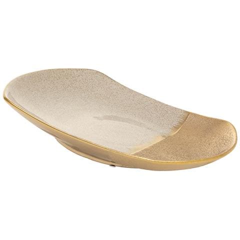 Centrotavola In Ceramica Dorata 38x26,5x5,5h - Foto 1