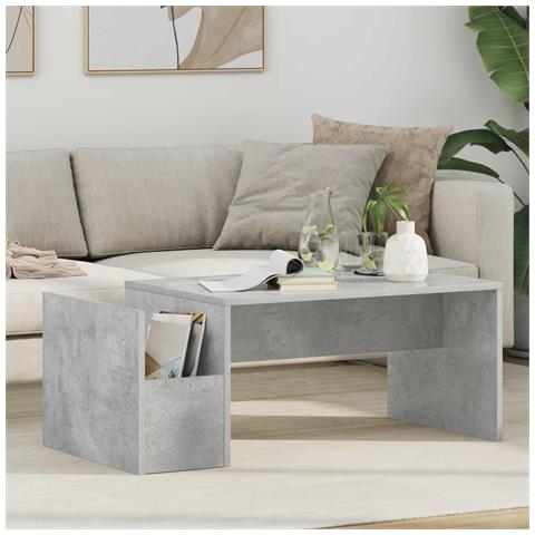 Tavolino da salotto Grigio cemento 90 x 45 x 35 cm - Foto 2