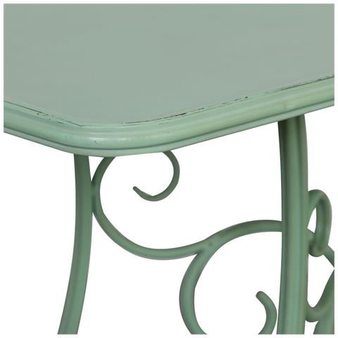 Mobile Da Ingresso In Metallo Invecchiato Verde 100x52x76 - Foto 7