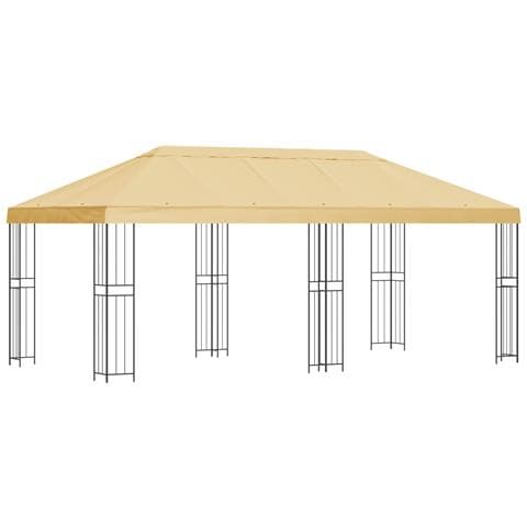 Gazebo con pareti laterali 6 x 3 m Crema Poliestere e Acciaio - Foto 1