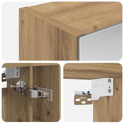 Mobiletto per specchio da bagno con porta Rovere Artigianale - Foto 9