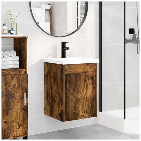 Mobile bagno con rubinetto Rovere Fumo 42 x 40 x 74,5 cm - Foto 2