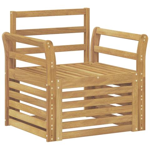 Set di divani da esterno Legno di Acacia Massello Bianco - Foto 1