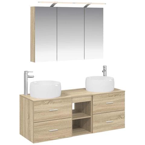Set di mobili per il bagno 4 pcs Rovere Sonoma - Foto 1
