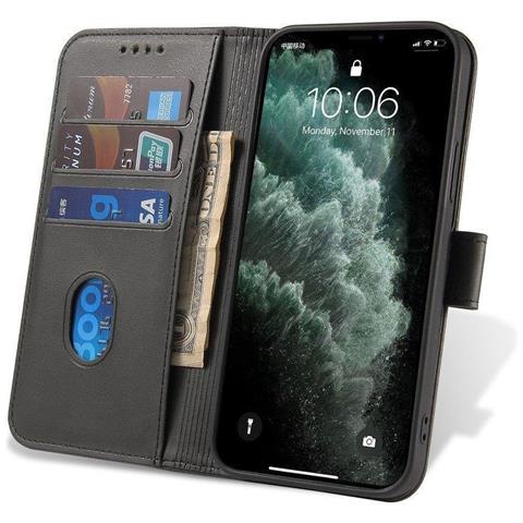 Custodia Magnetica Elegante Con Flap E Funzione Supporto Per Oneplus Nord N20 5g Nera - Foto 6