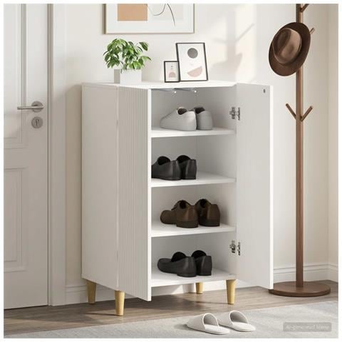 Mobile per scarpe ARNHEM 59,5 x 39,5 x 90 cm Bianco - Foto 2