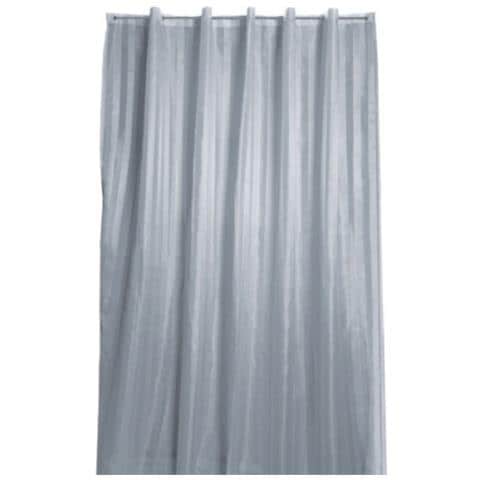 Tenda Doccia in Poliestere impermeabile 120X200 RIGONE BIANCO con ganci - Foto 2