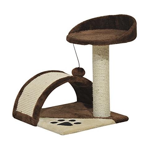 Albero tiragraffi per gatti per gioco e relax 36x36x44 cm marrone - Foto 1