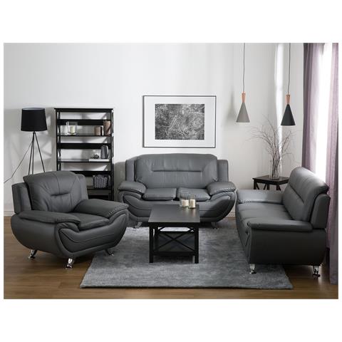 Poltrona In Pelle Sintetica Grigia Leira - Foto 28