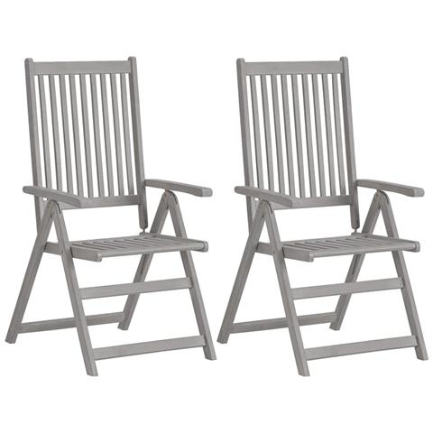 Sedie da Giardino Reclinabili 4 pz con Cuscini Massello Acacia - Foto 10