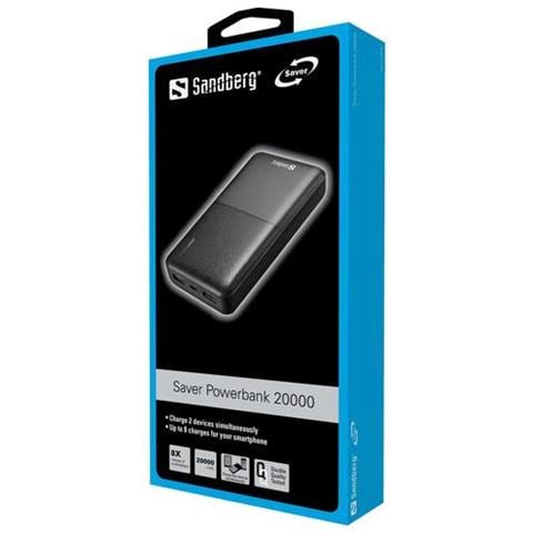 Saver - Powerbank - 20000 Mah - 2,4 A - 2 Ausgabeanschlussstellen (usb) (320-42)  - Foto 2