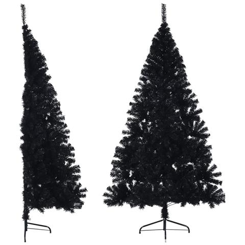 Albero di Natale Artificiale a Metà con Base Nero 180 cm PVC - Foto 1