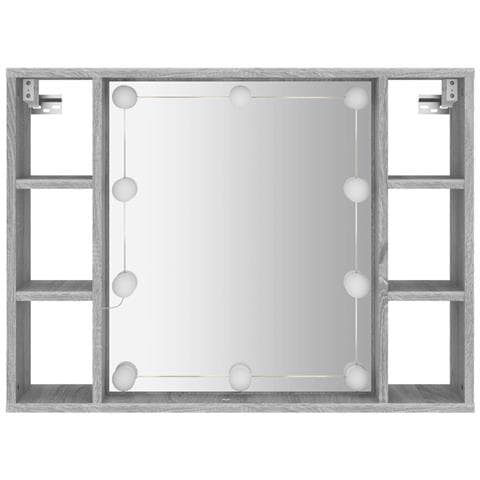 Mobile A Specchio Con Led Grigio Sonoma 76x15x55 Cm - Foto 2