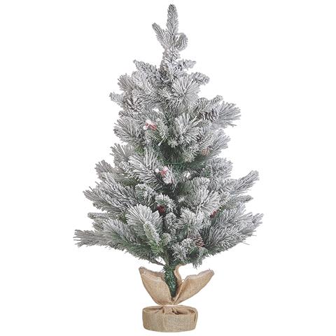 Albero Di Natale Innevato Led Verde Bianco E Beige 90 Cm Maligne - Foto 7