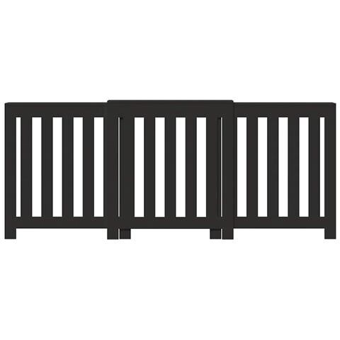 Copertura Termosifone Nera 205x21,5x83,5 Cm Legno Multistrato - Foto 2