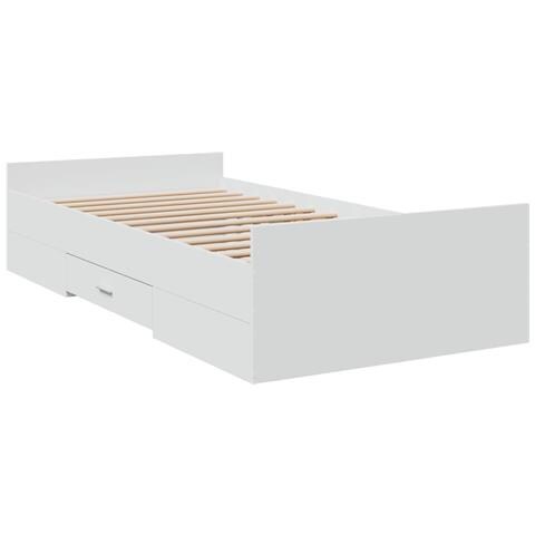 Giroletto Con Cassetti Bianco 100x200 Cm In Legno Multistrato - Foto 2