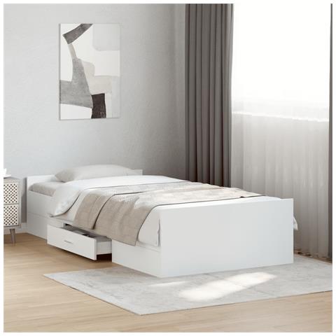 Giroletto Con Cassetti Bianco 100x200 Cm In Legno Multistrato - Foto 3
