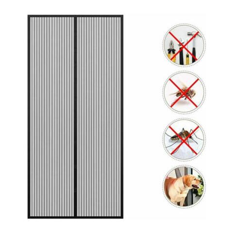 Tenda Zanzariera Magnetica Magneti Insetti Mosche Zanzare Casa 90x210 Cm Nera - Foto 1