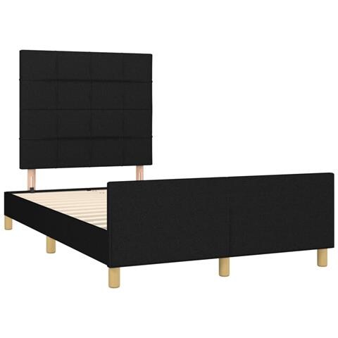 Giroletto Con Testiera Nero 120x190 Cm In Tessuto - Foto 3