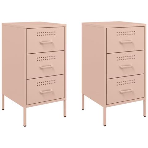 Comodini 2 pz Rosa 36x39x68 cm in Acciaio - Foto 1