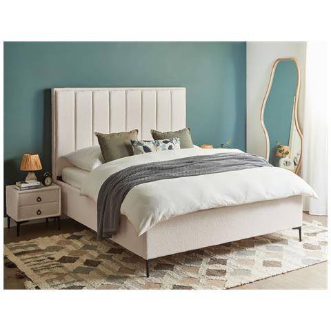 Set Da Camera Da Letto Bouclé Sezanne 160 X 200 Cm Bianco Sporco - Foto 1