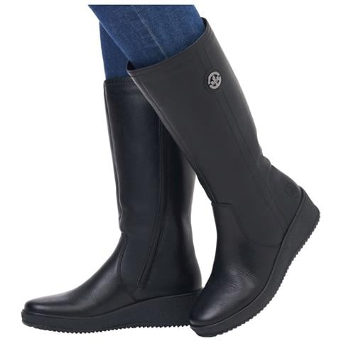 Black Casual Closed Ladies' Boots Stivali Pelle Sintetica Scarpe Donna Nero Eu 36, Y4470-01 - Foto 2