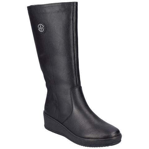 Black Casual Closed Ladies' Boots Stivali Pelle Sintetica Scarpe Donna Nero Eu 36, Y4470-01 - Foto 1