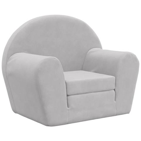 Divano Letto per Bambini Grigio Chiaro in Morbido Peluche - Foto 1