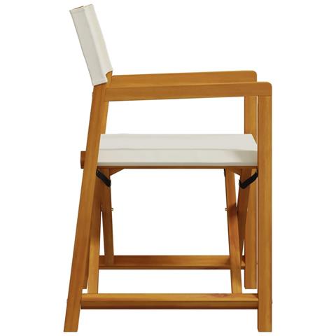 Sedie da Giardino Pieghevoli 4 pz Bianco Crema in Tessuto - Foto 9