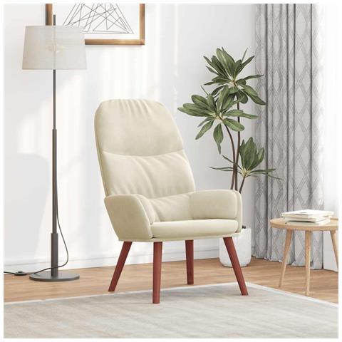 Sedia Relax Bianco Crema Velluto - Foto 1