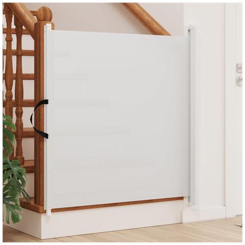 Cancelletto Retrattile Per Animali Domestici Bianco 82,5x125 Cm - Foto 1
