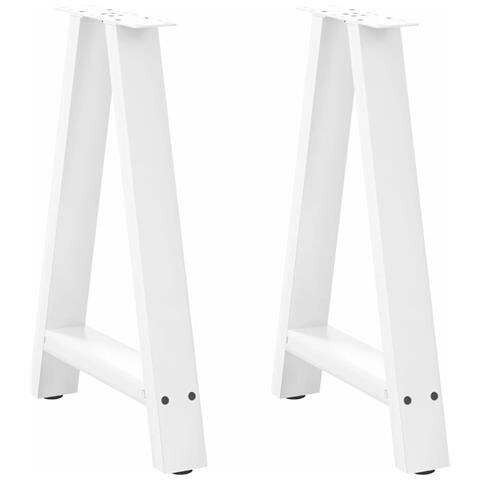 Gambe Tavolino Da Caffè A A 2 Pz Bianco 60x(72-73) Cm Acciaio - Foto 1